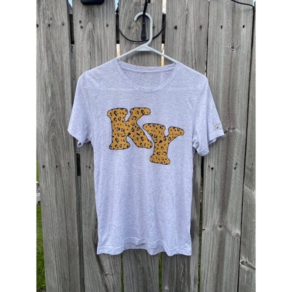 Shop‎ Local Kentucky KY Leopard Print Graphic T-Shirt Heather Grey Small - Picture 4 of 4